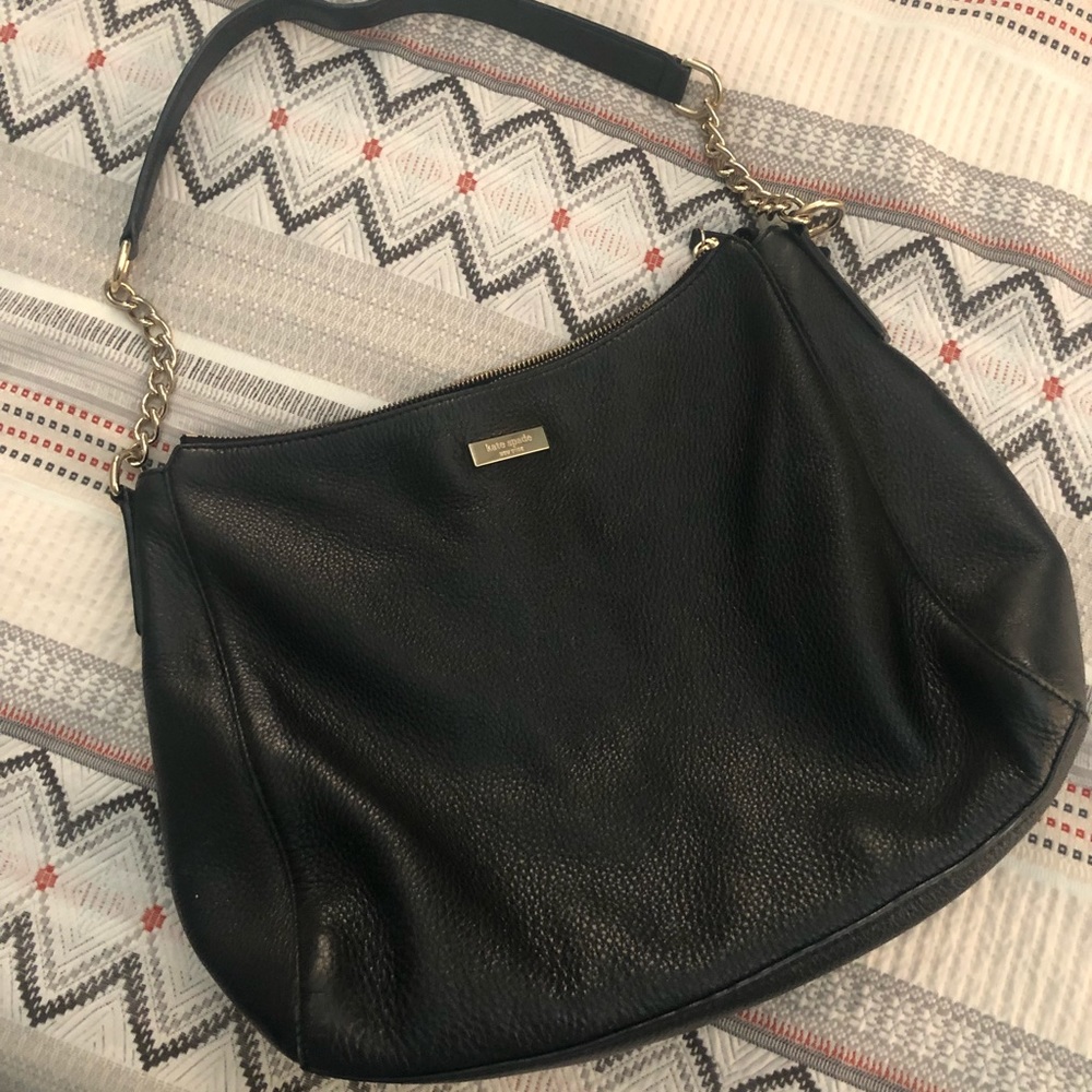 Kate Spade Black Leather Hobo Bag